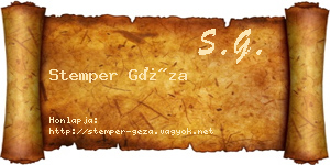 Stemper Géza névjegykártya