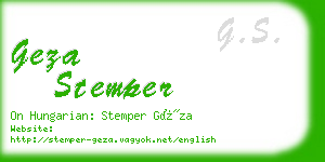 geza stemper business card